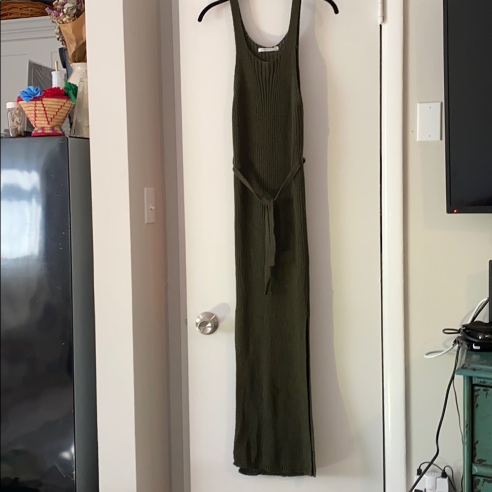 Olive green sweater dress